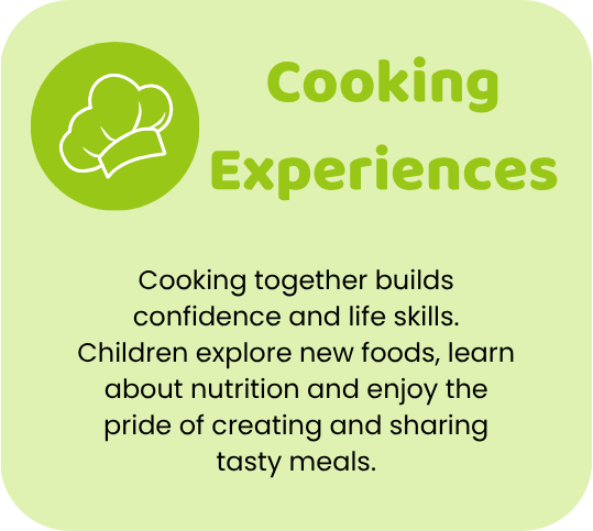 Cuddles 4 Kids childcare curriculum card in Punchbowl outlining child nutrition and cooking experiences